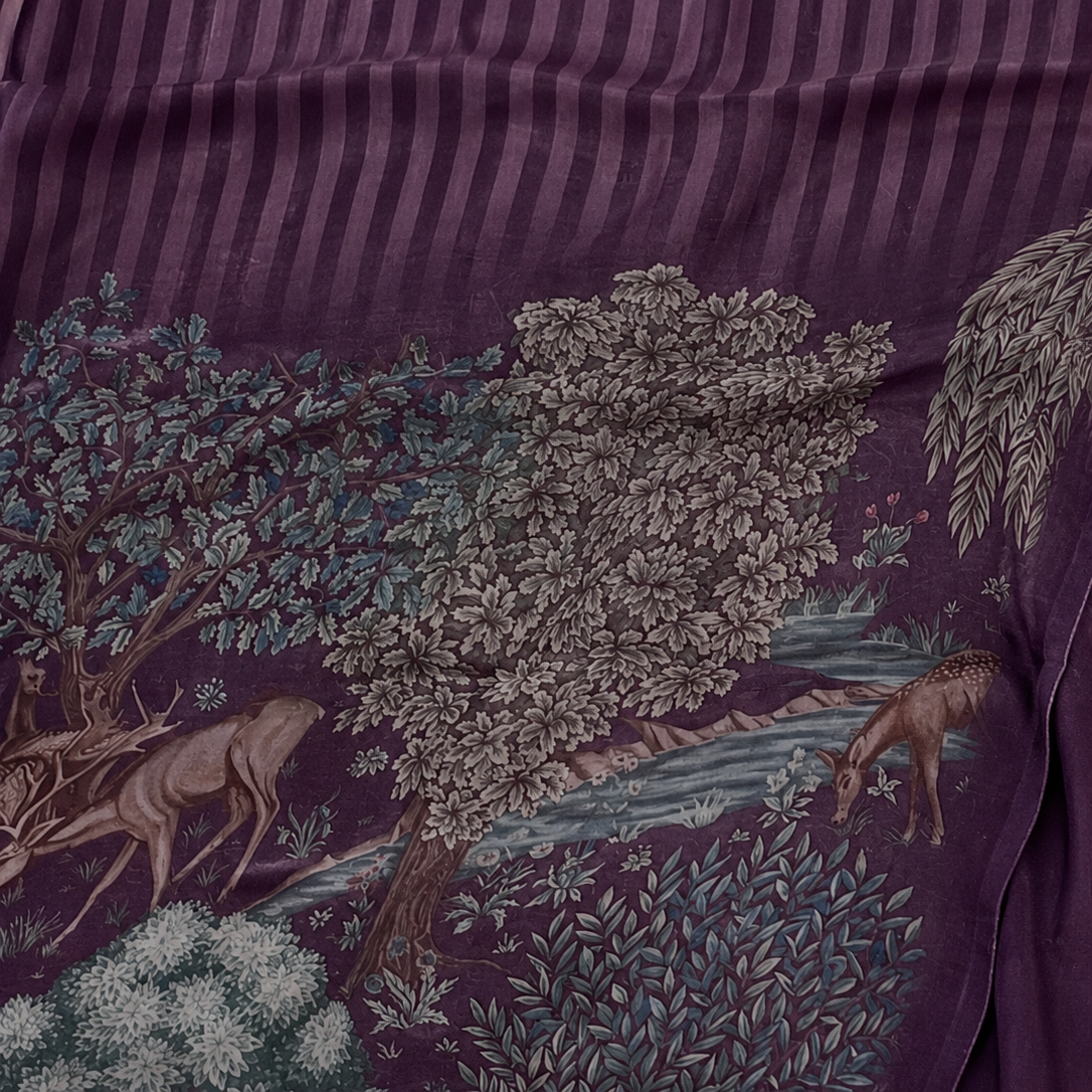 Vanantara- Plum Pure Organza unstitched suit set