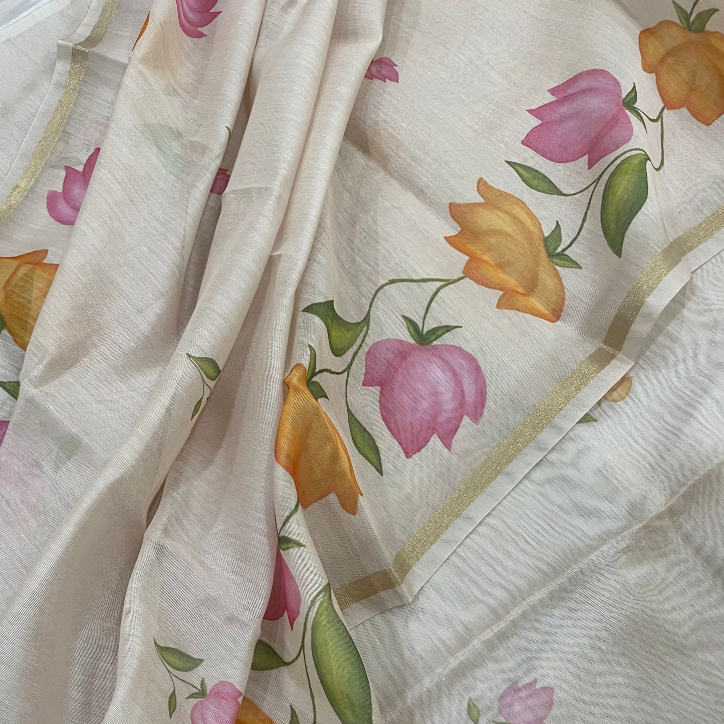 Chandrakala – Blush Beige Chanderi Unstitched Suit Set