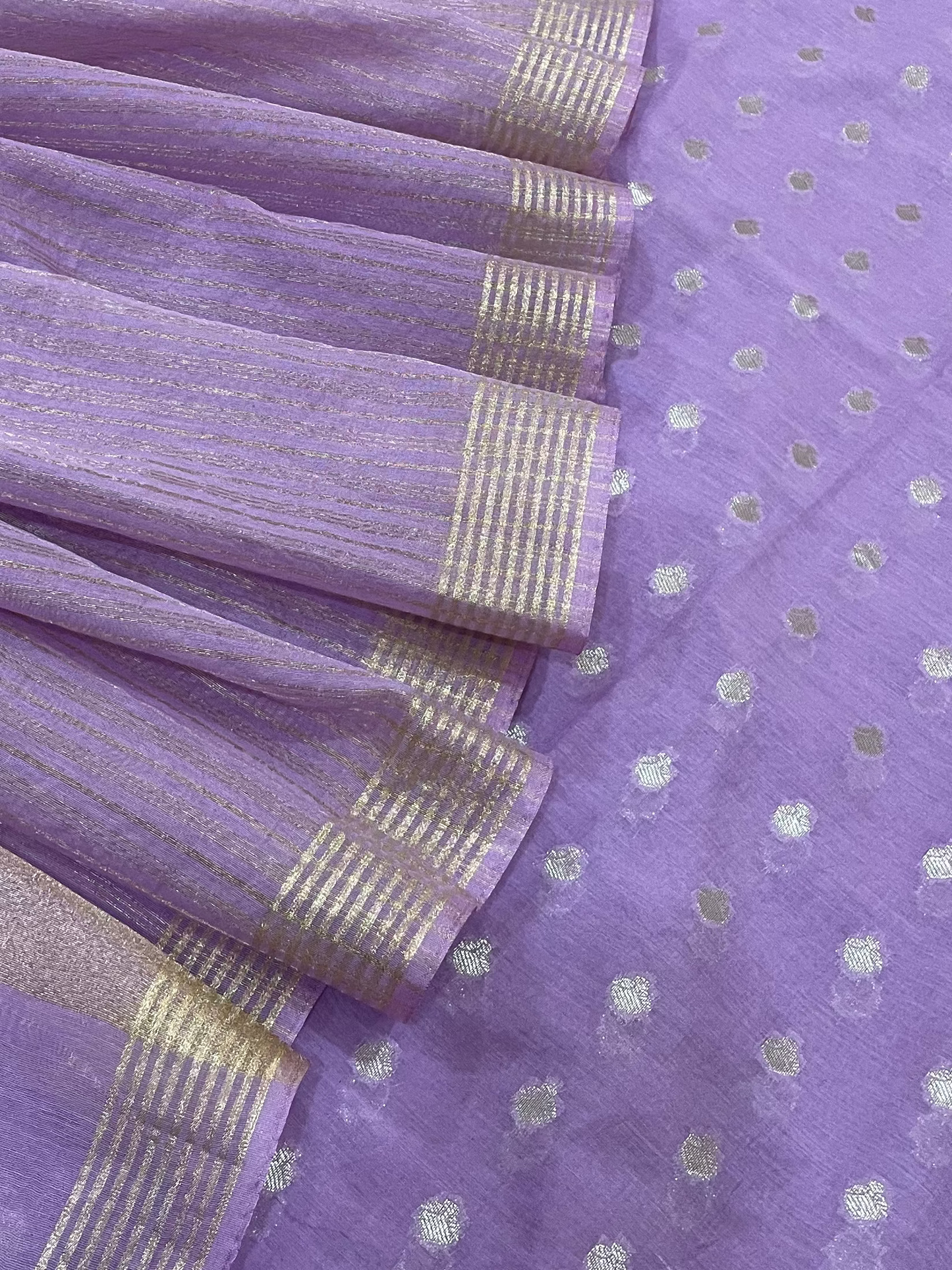 Chandrakala – Soft Lilac Banaras Cotton Chanderi Unstitched Suit Set
