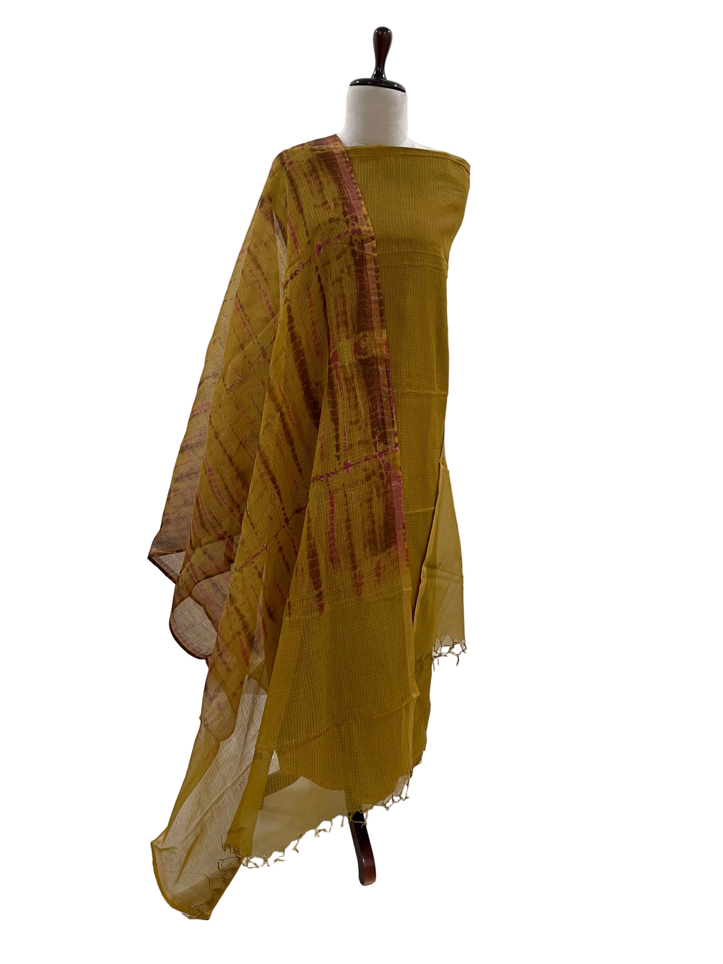 Komala — Mustard Yellow Cotton Kota Unstitched Suit Set