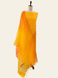 Komala – Marigold Yellow & Orange Ombre Silk Kota Unstitched Suit Set