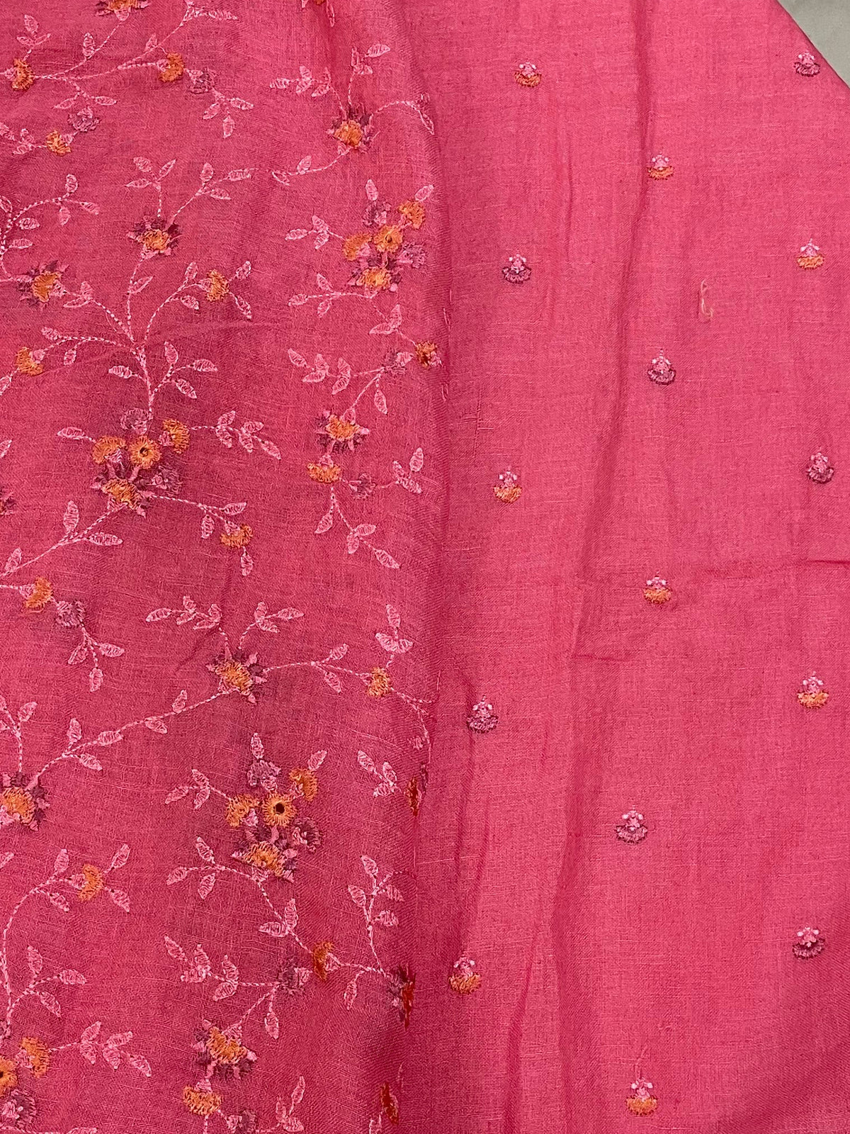 Lila — Raspberry Linen Unstitched Suit Set