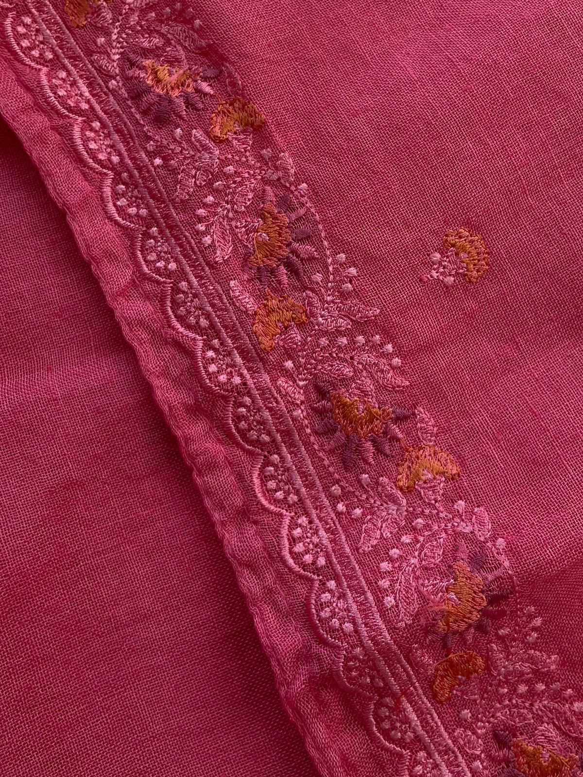 Lila — Raspberry Linen Unstitched Suit Set