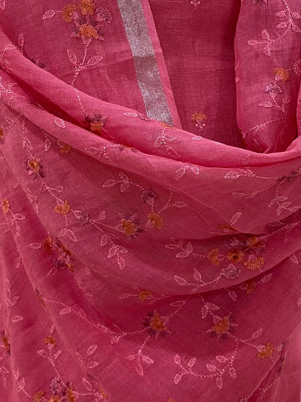 Lila — Raspberry Linen Unstitched Suit Set