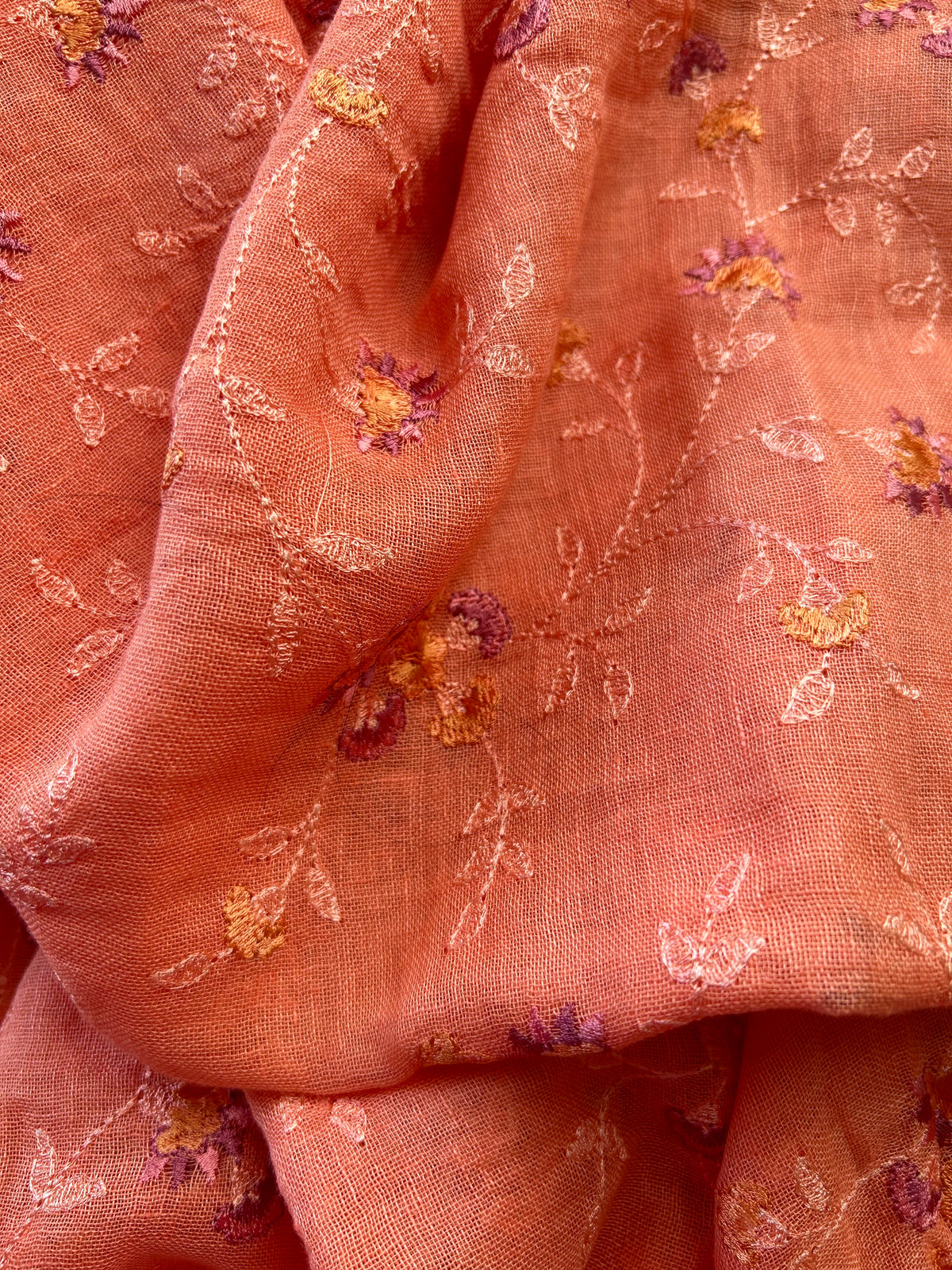 Lila — Peach Orange Linen Unstitched Suit Set