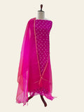 Komala – Rani Pink Pure Silk Kota Bandhani Set with Ombré Dupatta