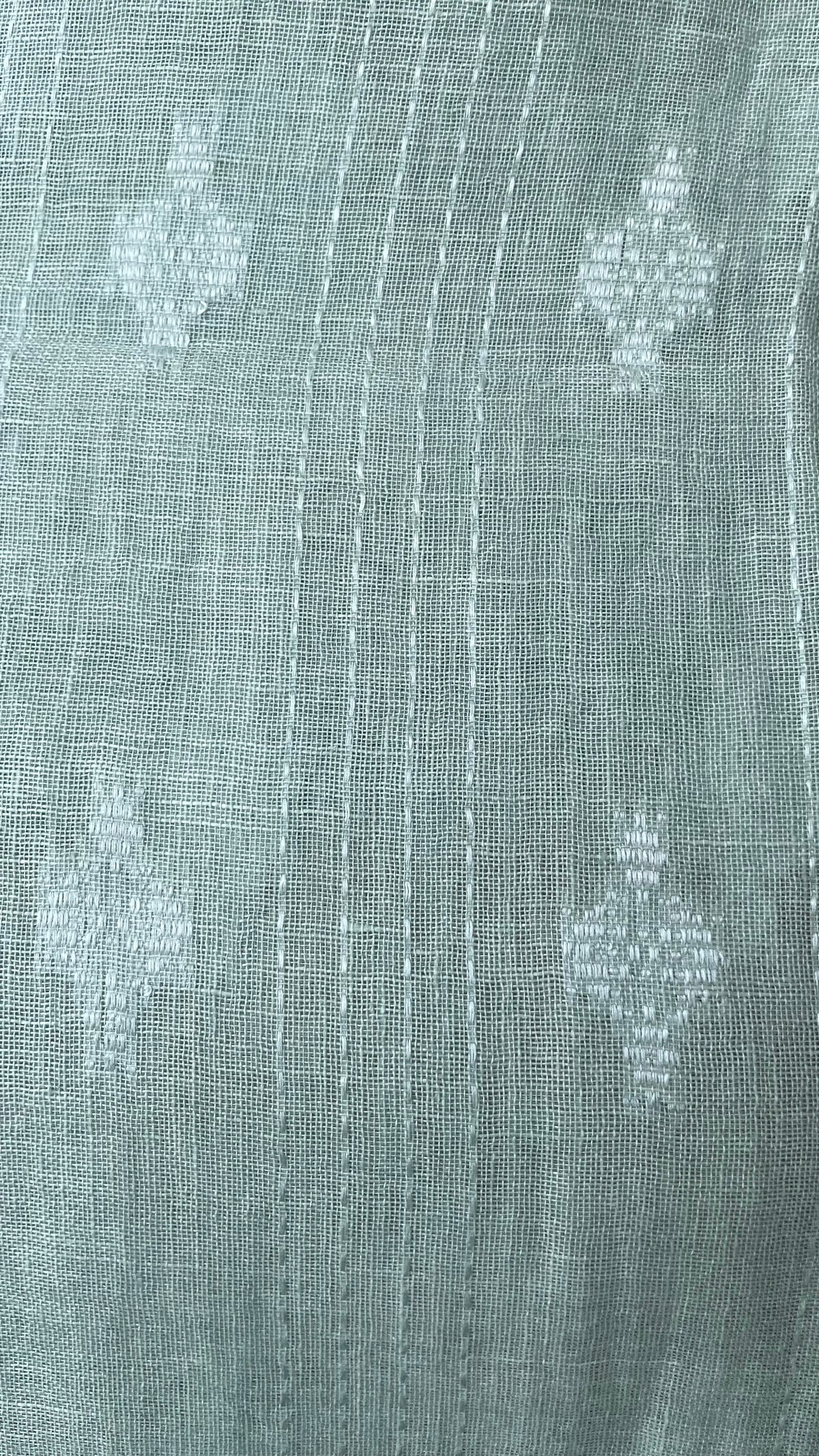 Lila — Seafoam Green Linen Appliqué Unstitched Suit Set