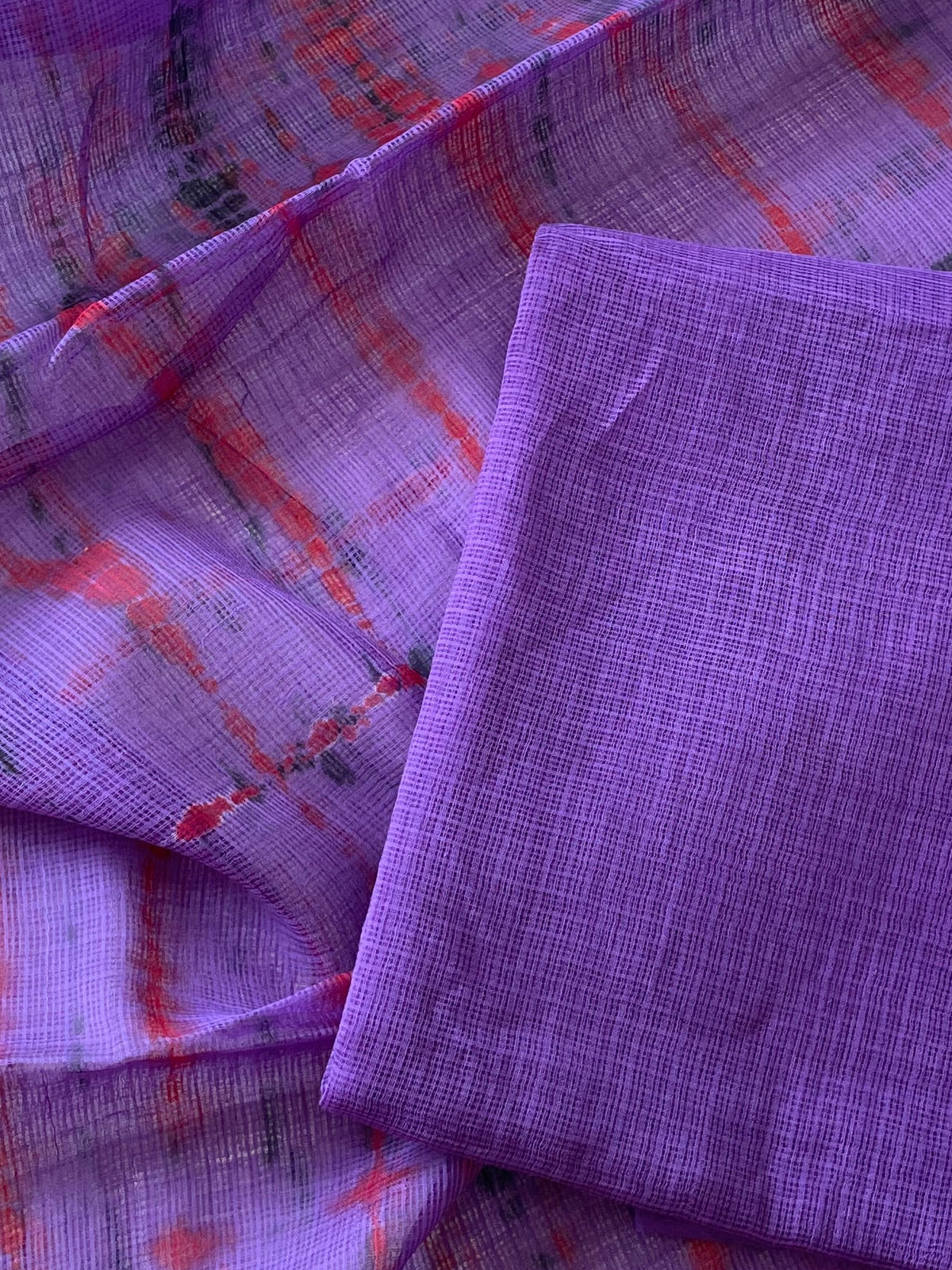 Komala — Deep Purple Cotton Kota Unstitched Suit Set