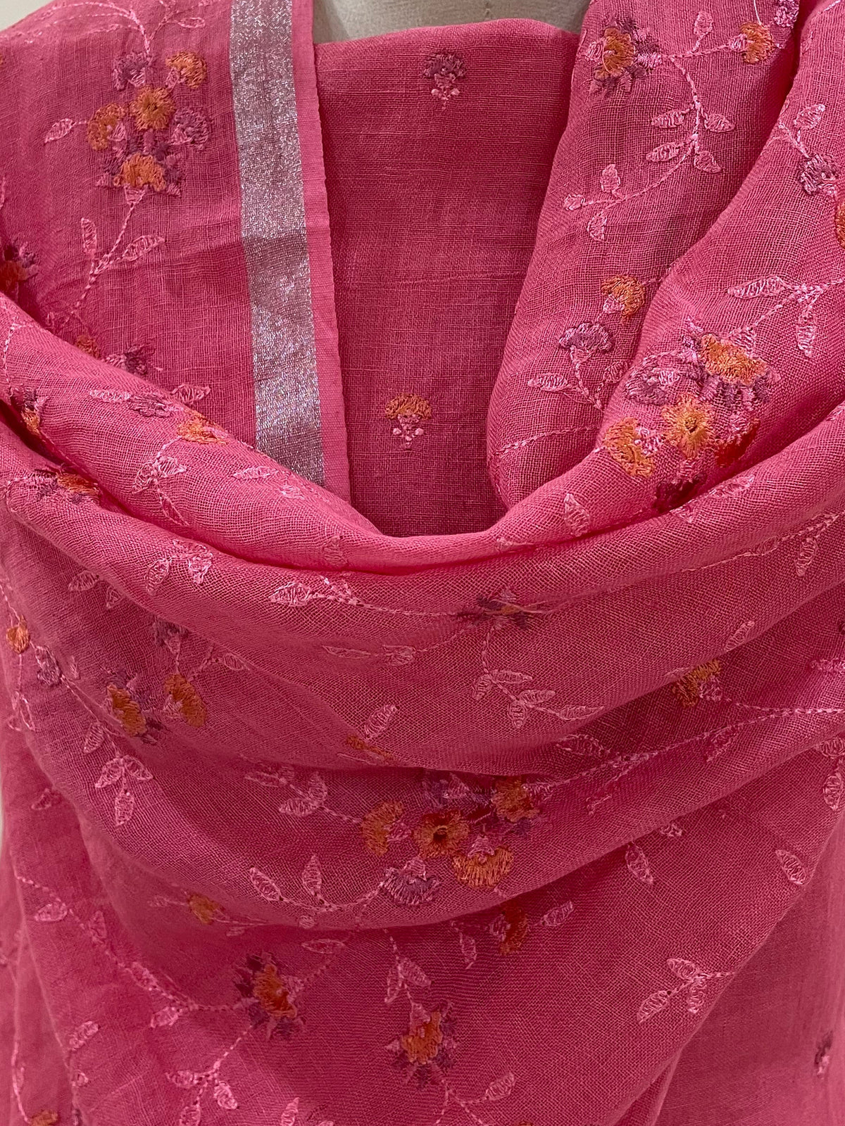 Lila — Raspberry Linen Unstitched Suit Set