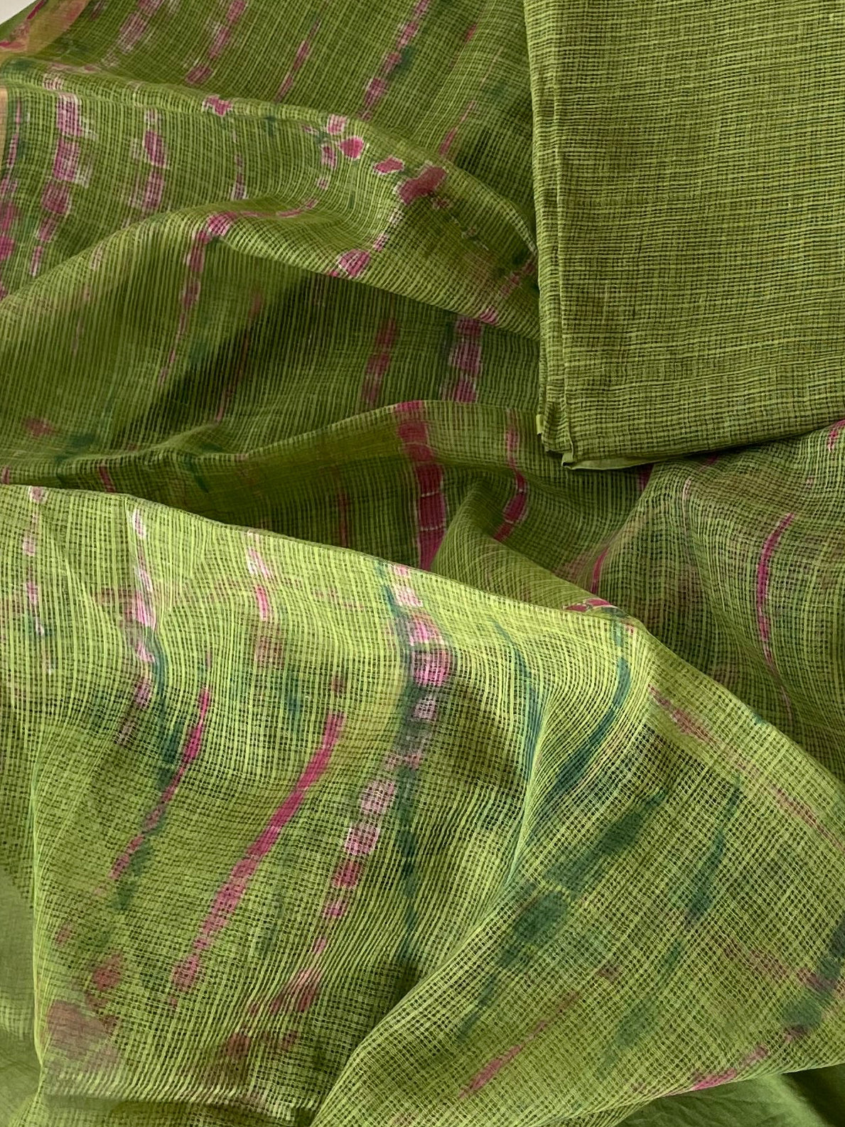 Komala — Olive Green Cotton Kota Unstitched Suit Set