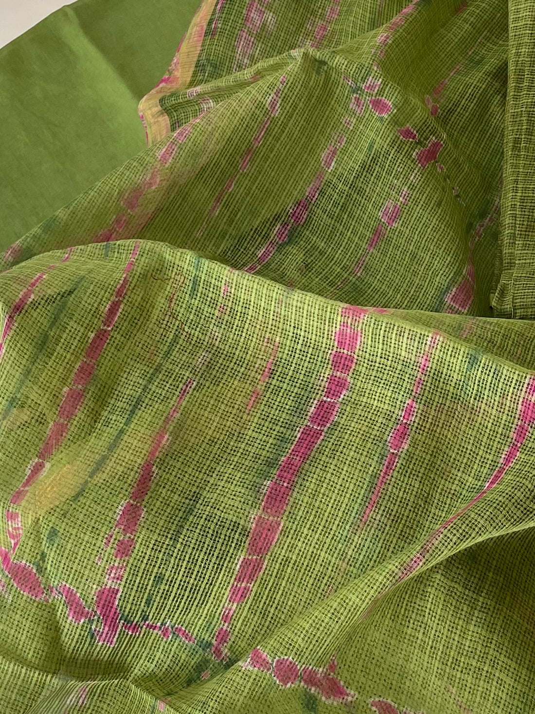 Komala — Olive Green Cotton Kota Unstitched Suit Set