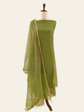 Komala — Olive Green Cotton Kota Unstitched Suit Set
