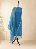 Komala — Sky Blue Cotton Kota Unstitched Suit Set