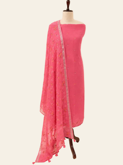 Lila Raspberry linen unstitched suit set by Aura