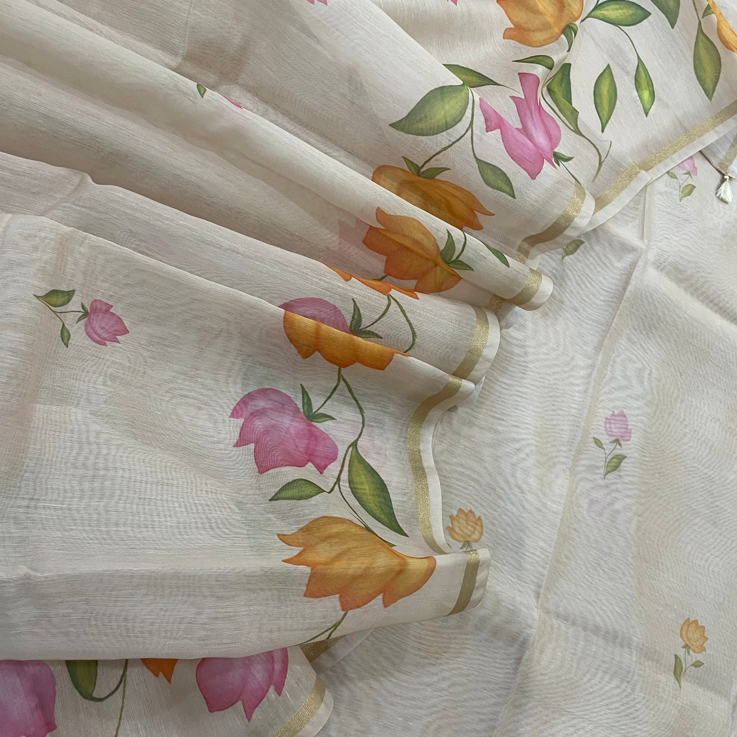 Chandrakala – Blush Beige Chanderi Unstitched Suit Set