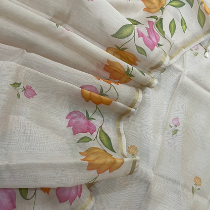 Chandrakala – Blush Beige Chanderi Unstitched Suit Set