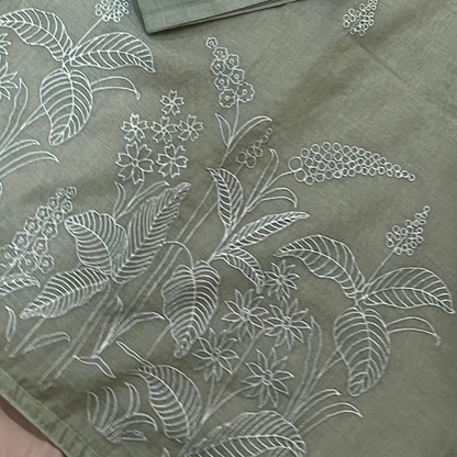 Chandrakala – Sage Green Mul Chanderi Unstitched Suit Set