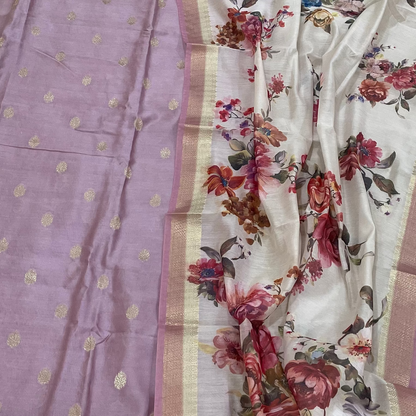Chandrakala – Lilac Chanderi Silk Blend Unstitched Suit Set