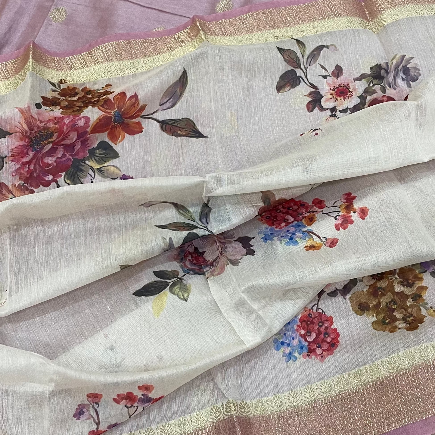 Chandrakala – Lilac Chanderi Silk Blend Unstitched Suit Set