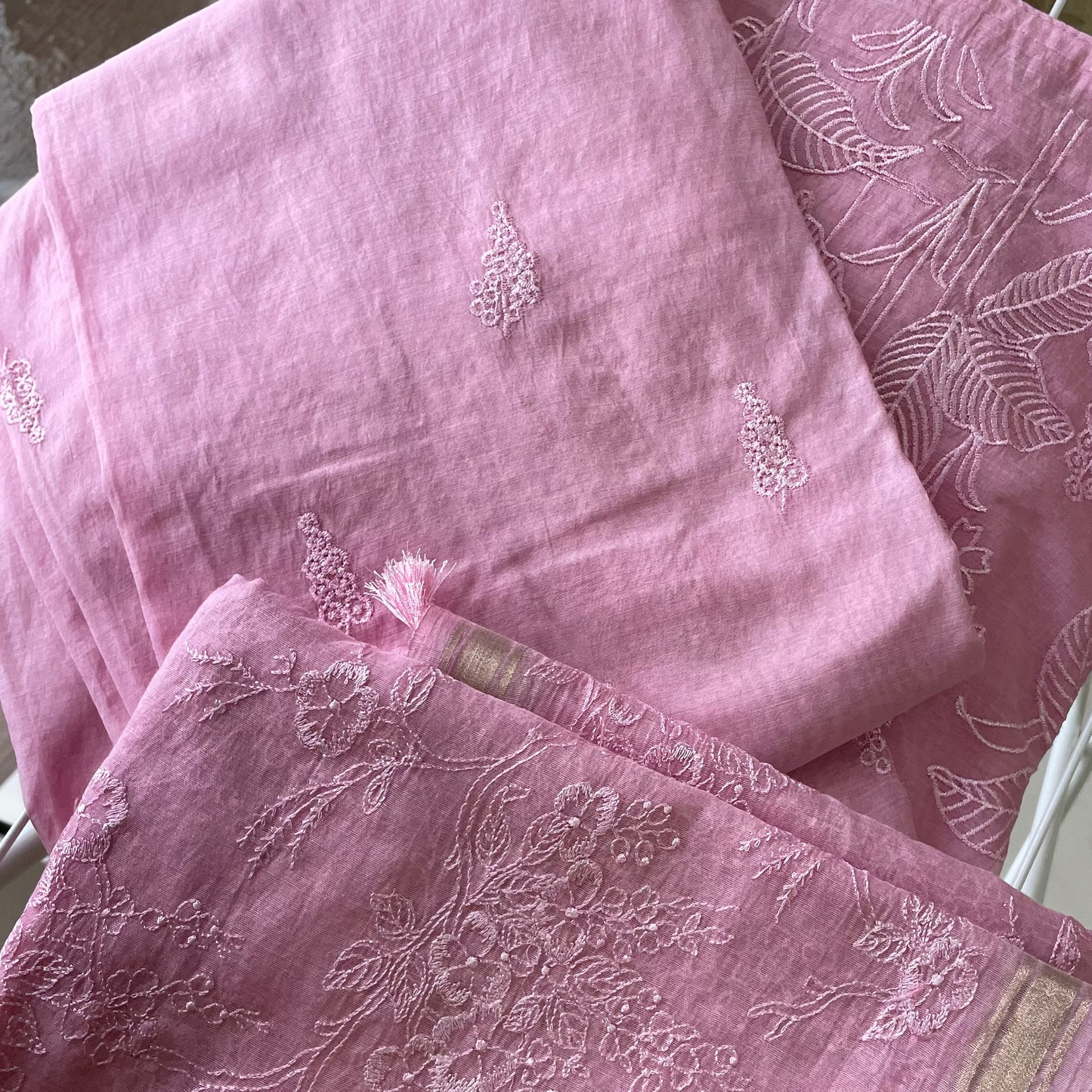 Chandrakala – Blush Petal Mul Chanderi Unstitched Suit Set