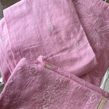 Chandrakala – Blush Petal Mul Chanderi Unstitched Suit Set
