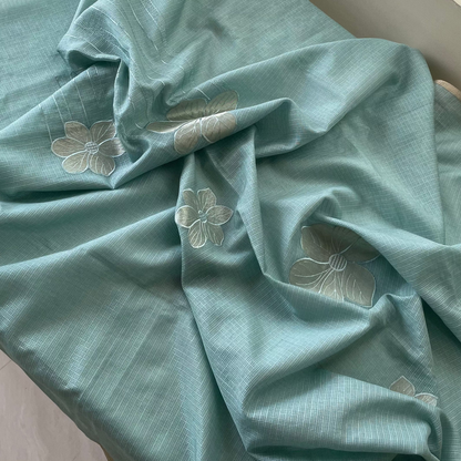 Komala – Seafoam Green Silk Kota Unstitched Suit Set
