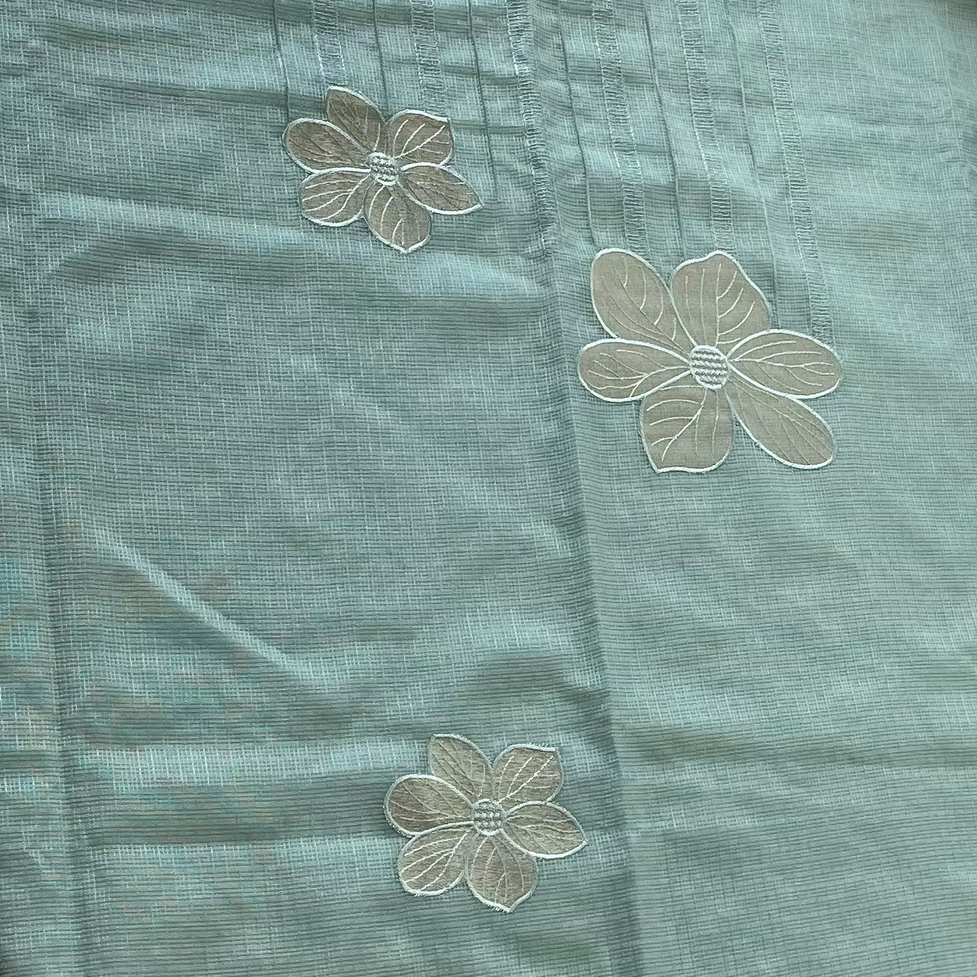 Komala – Seafoam Green Silk Kota Unstitched Suit Set